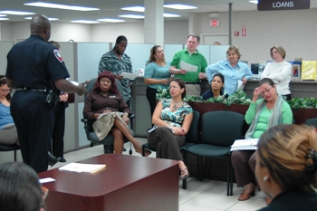 Business safety presentation to bank employees